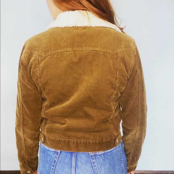 ‘01 Vintage Sherpa Lined Denim Trucker Corderoy Jacket S - Picture 4 of 11